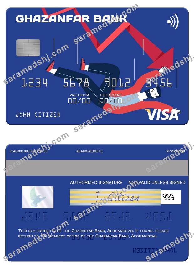 Afghanistan Ghazanfar Bank visa card